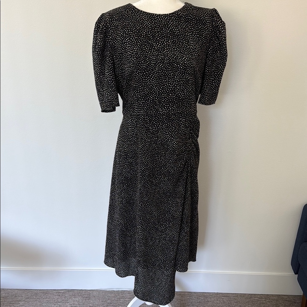 Halogen Black and White Speckled Midi Dress